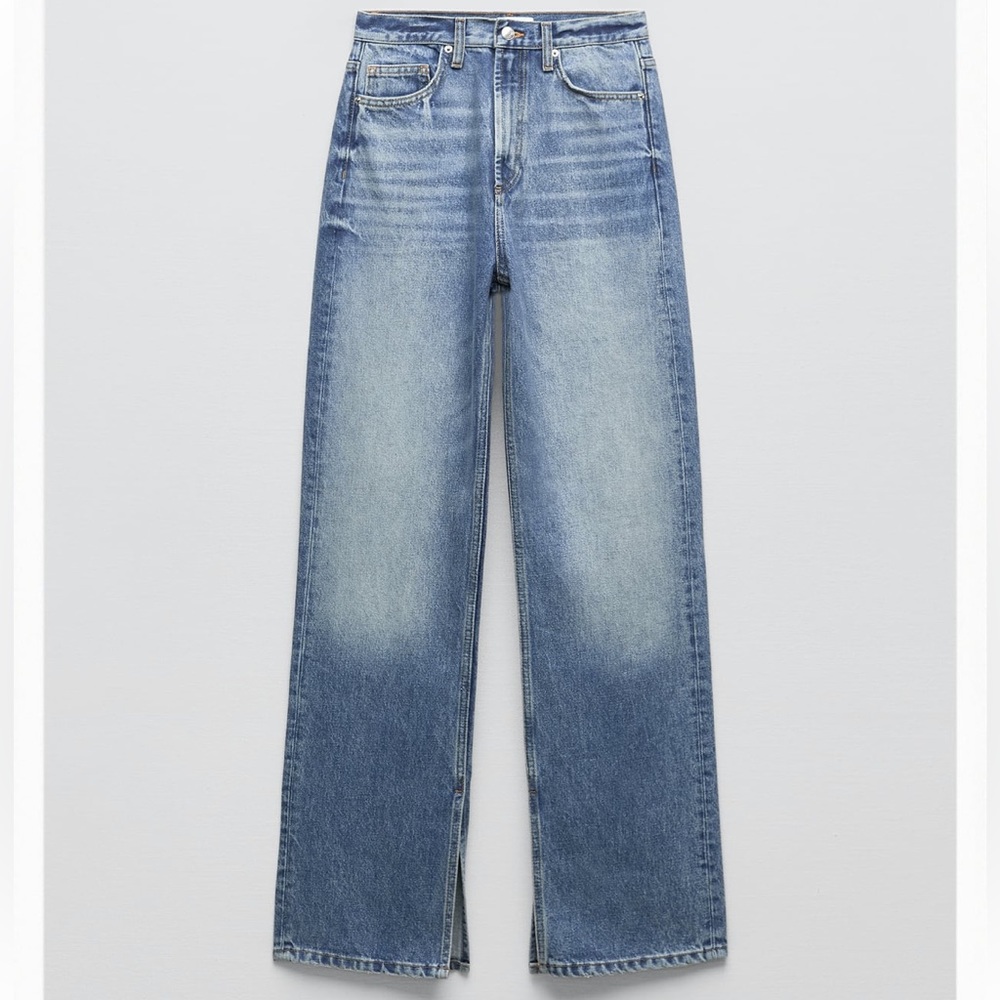 Zara split cut wide leg Jeans